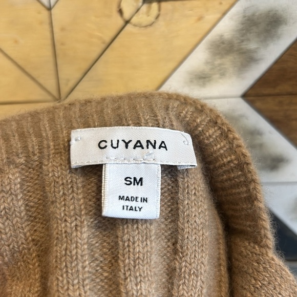 Cuyana Single-Origin Cashmere Bra Bralette Cropped Top Ribbed Camel Small - Picture 6 of 7